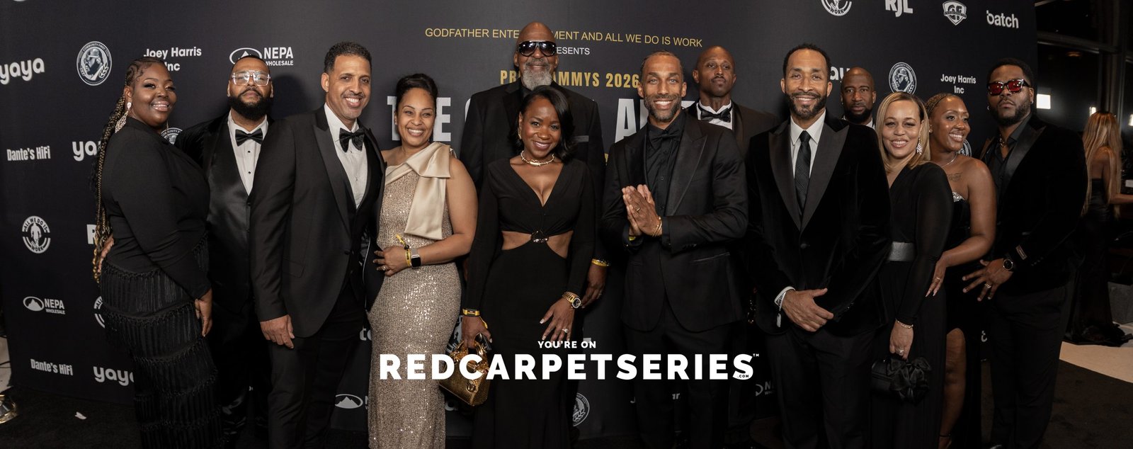 The Global Affair 2026 (1 of 1) Samira Kazemeni of Samira's Network with Golden Christmas Extravaganza guests including Joey Zhou, Steve Ross and Santa Clause.