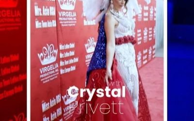 Crystal Privett’s radiant red carpet entrance at Mrs. Europe Global by Virgelia’…