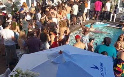 End of summer flashback: When the @Skybarla pool party turned into a full-blown …