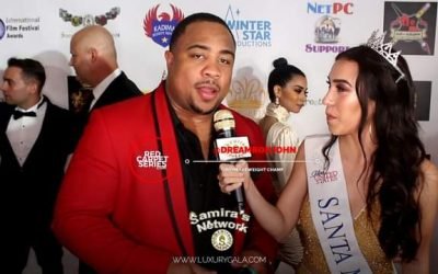 Ron Johnson with Amanda Brooke Ford on the red carpet at the Luxury Gala by Sami…