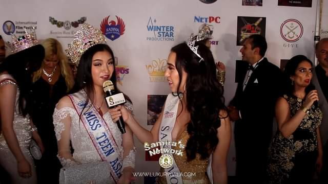 Trina Nguyen with Amanda Brooke Ford on the red carpet at the Luxury Gala by Sam...